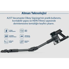 Resim Blaupunkt Şarjlı Vacumaster Kablosuz Dikey Süpürge Siyah (A25T) + Blaupunkt Beyaz Kulak Içi Bluetooth Kulaklık Hediye 