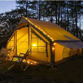 Resim Campfit Şişme Çadır Tenteli Şişme Çadır – 300×210×190 cm 6m2 4-5 Kişilik Şişme Çadır Pompalı 