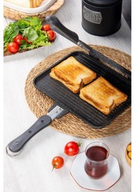 Resim Stevig Usta Tostçu Granit Döküm Ocak Üstü El Tost Makinesi St-101 