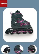 Resim Pembe Silikon Tekerli Ayarlanabilir Işıklı Paten S 31-34 HP7128 