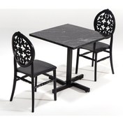 Resim Siyah Tango Mermer Desen Venüs Mutfak Masa Takımı 
