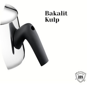 Resim Elegant Topaç Orta Boy Bakalit Kulplu Çaydanlık Takımı-siyah Siyah 