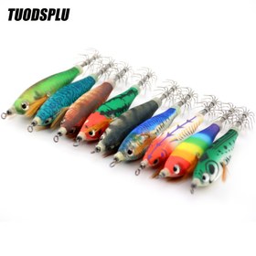 Resim TUODSPL 1 Adet Gerçekçi Parlayan Kalamar Yemliği, Çelik Kancalı - Şeffaf Gözler ve Kuşaklı (Ye 