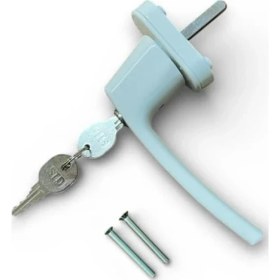 Resim MWX Teknoloji Anahtarlı Kilitli Pvc Pencere Kapı Kolu, Alüminyum, Beyaz, Tekli 