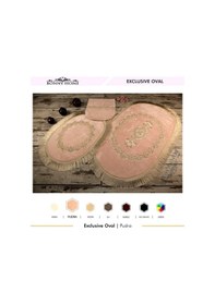 Resim Exclusive Pudra Pembe 6'lı Çeyizlik Dantelli Banyo Paspası Sepet Pudra 