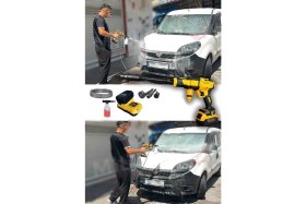 Resim İyisi Yok 999VF Çift Akülü Şarjlı Yüksek Basınç Oto Araç Bahçe Yıkama Temizleme Ilaçlama Tabancası 