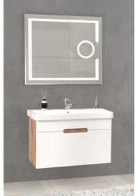 Resim Olimpia 80 Cm Banyo Dolabi - Dorado / Beyaz ( Boy Dolap Hariç) Çok Renkli 