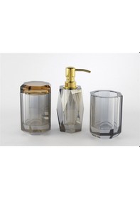 Resim Mikasa Moor Füme Amber Kapaklı Kristal Banyo Seti 