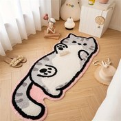 Resim 1 adet Şirin Kedi Şekilli Alan Matı - Yumuşak, Ultra Rahat Polyester, Kolay Temizlenebilir ve Yıkanabilir, Oturma Odası, Yatak Odası, Banyo veya Ofis Dekoru için İdeal, İç Mekan Kullanımı Sadece, Yatak Odası Dekoru | Eğlenceli Kedi Tasarımı | Makinede Yıkanabilir Mat, Kedi 