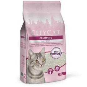 Resim City Cat Clumping Bebek Pudrası Kokulu Topaklanan Kedi Kumu 1 Adet 10 Lt 