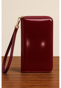 Resim Hmo Store Glossy Bordo Premium Kadın Cüzdanı Bordo 