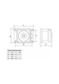 Resim Bemis 1x25A Kauçuk Tekli Duvar Prizi 220 Volt IP54 BK1-1402-3511 