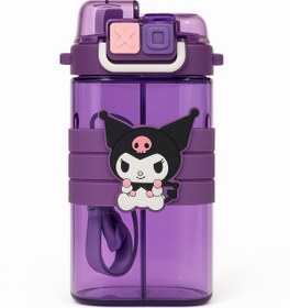 Resim LARINNA Kuromi matara suluk çift yönlü akışlı sızdırmaz bpa içermez ayarlanabilir ipi ile birlikte 