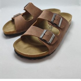 Resim Mantar Taban Arızona Leolı Model Çift Tokalı Ortopedik Terlik Taba Tarçın 