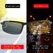 Resim Çift Lensli Gece Görüşü Sürüş Gözlükleri - PC Polikarbonat Çerçeve, Reçetesiz, Gündüz ve Gece Kullanımı İçin Üniseks, Yol Güvenliği için Artırılmış Netlik, Gece Görüş Gözlükleri | Duallens Gözlükler | Hafif Gözlükler 