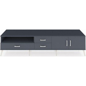 Resim Hyperion Tv Ünitesi 2 Raflı 3 Çekmeceli 2 Kapaklı 220x44x51 Antrasit-antrasit Antrasıt/antrasıt - Antrasıt 