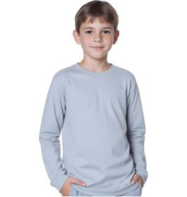 Resim Fyk Kids Düz Basic Unisex Sweatshirt Melanj Gri 