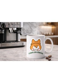Resim Paws On Break Tasarımlı Kupa Bardak Model 201 Seramik Baskılı Kahve Kupası Dayanıklı Ve Şık Tasarım Beyaz 