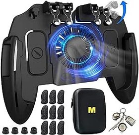 Resim Mikirini Mobile Game Controller with Cooling Fan for PUBG/Fortnite/Call of Duty, Mobile Game Trigger Joystick Gamepad for 4-6.5" iOS & Android Phone 