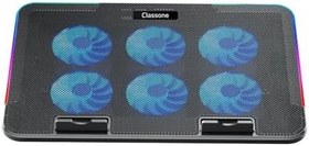 Resim Classone Gaming M60 Laptop Soğutucu, Notebook Stand,10 RGB ışık kontrolü, 15.6-17 inch, Hız kontrolü, 6 Büyük fan,Telefon standı, 2 USB 