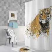 Resim Zethome Tropik Tiger Banyo Duş Perdesi Tek Kanat 1 x 180 x 200 cm 