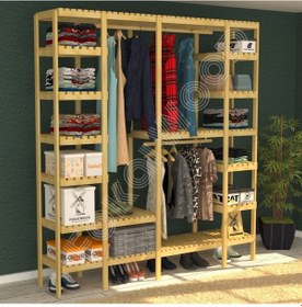 Resim Maya - Açık Ahşap Gardırop Robot Süpürge Kullanımına Uygundur 