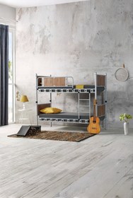 Resim ARGİMO Elegan Genç Çocuk Odası Ahşap Başlıklı Metal Ranza Ve Karyola 90x200 