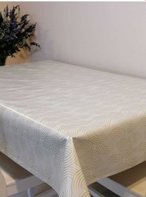 Resim Elyaflı Pvc Muşamba - Desenli Silinebilir Masa Örtüsü 02mrl170b Gold 