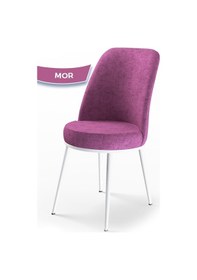 Resim Canisa Concept Dexa Serisi, Üst Kalite Yemek Odası Sandalyesi, Metal Beyaz Iskeletli, 6 Adet Mor Metal, Mor 