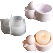Resim 1 adet Tavşan Şekilli Silikon Kalıp Çay Işıkları ve Saksılar için - Alçı, Reçine, Beton Döküm için DIY El Sanatları Kalıbı - El Yapımı Ev Dekorasyonu ve Yaratıcı Projeler için Mükemmel, Ev Dekorasyon El Sanatları | Tavşan Şeklinde Tasarım | Dayanıklı Silikon 