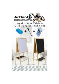 Resim Ayaklı Yazı Tahtası Çift Taraflı 40x50cm 1 Adet Çocuk Yazı Tahtası Alıştırma Tahtası 