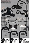 Resim Mutfak Lavabo Banyo Duş Bataryası Siyah Eviye Musluk Armatür 