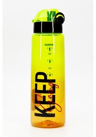 Resim Su Matarası Tritan Geniş Ağız Su Şişesi Grafiti Spor Matarası Suluğu Bpasız 800 Ml Sarı 0104 
