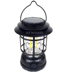 Resim Güneş Enerjili Solar Nostaljik Işığı Ayarlanabilir Ledli Kamp Feneri Lamba Işıldak Usb Şarjlı Renkli 