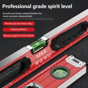 Resim Profesyonel Sınıf Mini Seviye Güçlü Manyetik ile - Ev Yenileme, İnşaat ve Endüstriyel Kullanım için Kırmızı Alüminyum Alaşım Kabarık Seviye - Ergonomik Sap ve Hassas Kabarcık Kapları, İnşaat Aracı, Şık Arayüz Tasarımı, Dayanıklı Arayüz İnşası 