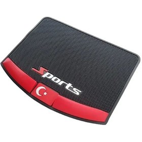 Resim Kaydırmaz Silikonlu Ped Araç Göğüs Torpido Ev Ofis Çok Amaçlı Sports Türk Bayrak Desen 17,5cmx13,5cm 