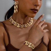 Resim Z-Connection Kolye, Z-Connection Bilezik ve Bir Çift Vintage Abartılı Lüks Moda İfadeli Küpe Seti 