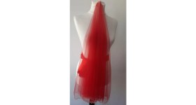 Resim Kırmızı duvak ve Bel kemeri Moda Nur Moda & Nur gelin Yüz Örtüsü 