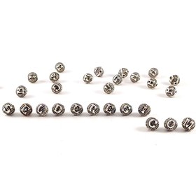 Resim Selderesi 5 adet Ç Harfi - Metal Döküm Harf Yuvarlak 8mm Delikli Harf Tesbih Bileklik için 