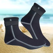 Resim 3mm Kalınlığında Elastik Kaymaz Su Sporları Çorapları, Şnorkelle Dalış, Plaj & Dış Mekan Aktiviteleri İçin - Polyester 