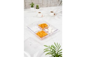 Resim Soi Home Akrilik Şeffaf 4'lü Tek Kapaklı Kahvaltılık & Sunumluk 