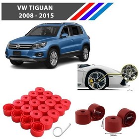 Resim Otozet - Vw Tiguan Bijon Civata Kapağı Kırmızı Renk 20 Adetli Set 17mm 1k06011739b9 