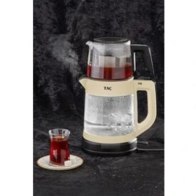 Resim Glassdem Cam Demlikli Çay Makinesi 