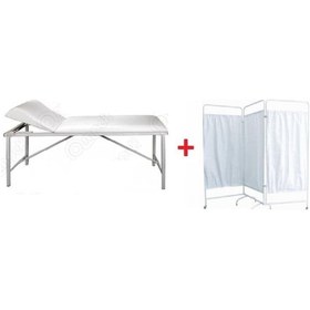 Resim Muayene Masası + 3 Kanatlı Paravan 