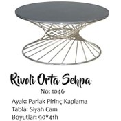 Resim Brc Rivoli Orta Sehpa Model 1046 Düz Siyah Cam Metal Transmisyon 