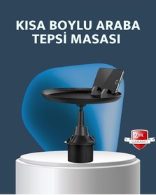 Resim Lvsqvr Araç İçi 360 Ayarlanabilir Bardaklık Tepsisi Geniş Yüzeyli Ve Telefon Standlı 