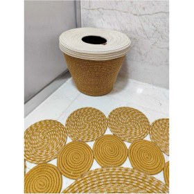 Resim Jüt, Hasır, Çöp Kovası, Mutfak Çöp Kovası, Banyo Çöp Kovası, Doğal, Natürel, Jüt Kova, Modern Kova 