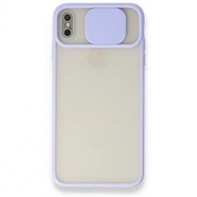 Resim NewFace Lila Apple Iphone X-Xs Kamera Lens Korumalı Sürgülü Lüx Kılıf ZÇ-08-İPHONE-X 