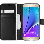 Resim Samsung Galaxy Note 5 Kılıf Delux Leather Wallet Siyah Microsonic
