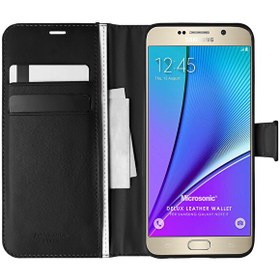 Resim Samsung Galaxy Note 5 Kılıf Delux Leather Wallet Siyah 
